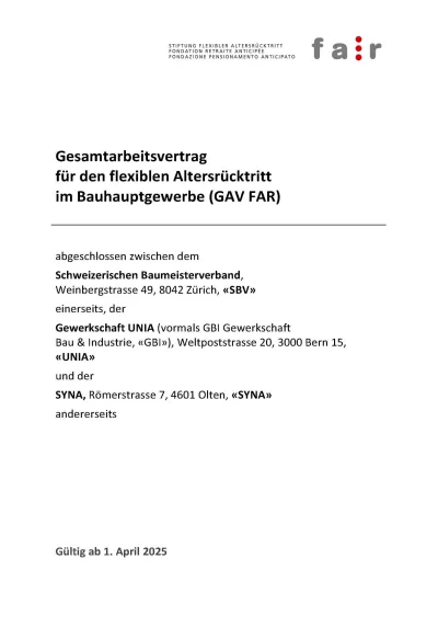 Gesamtarbeitsvertrag FAR